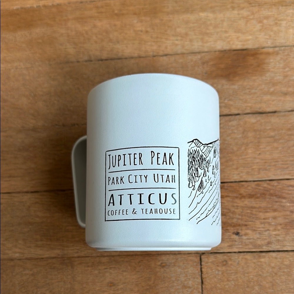 New Jupiter Peak Park City Utah Atticus Cafe MiiR 12oz mountain ski print mug - Picture 2 of 8